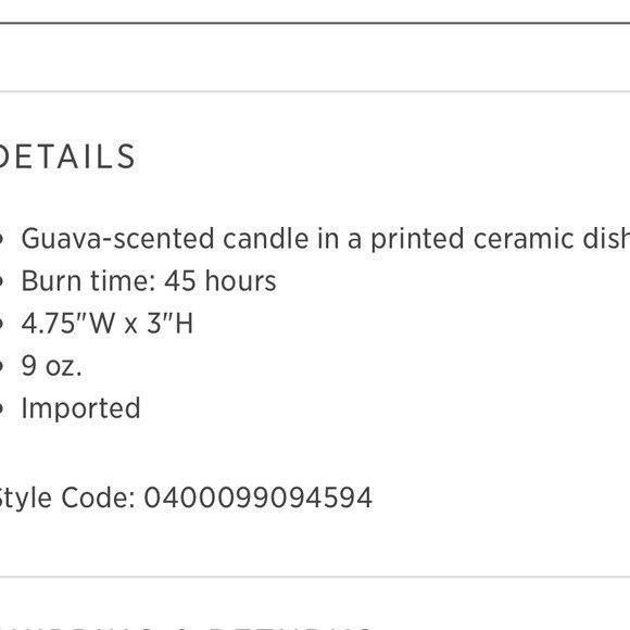 D.L. & Co 3 Wick Candle Reusable Lidded Ceramic Dish Palm Leaf Brazilian Guava - Picture 4 of 5